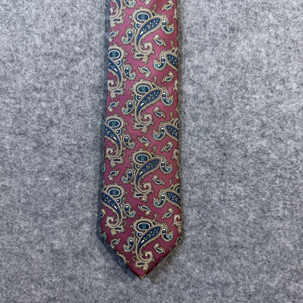 Christian Dior Monsieur‎ Paisley Necktie Men's Silk Plum Blue Italy